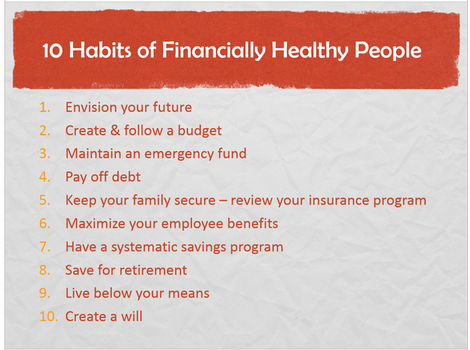 10 Habits of Financial Healthy People